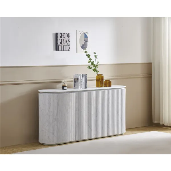 Sideboard Home ESPRIT White Granite MDF Wood 180 x 40 x 85 cm