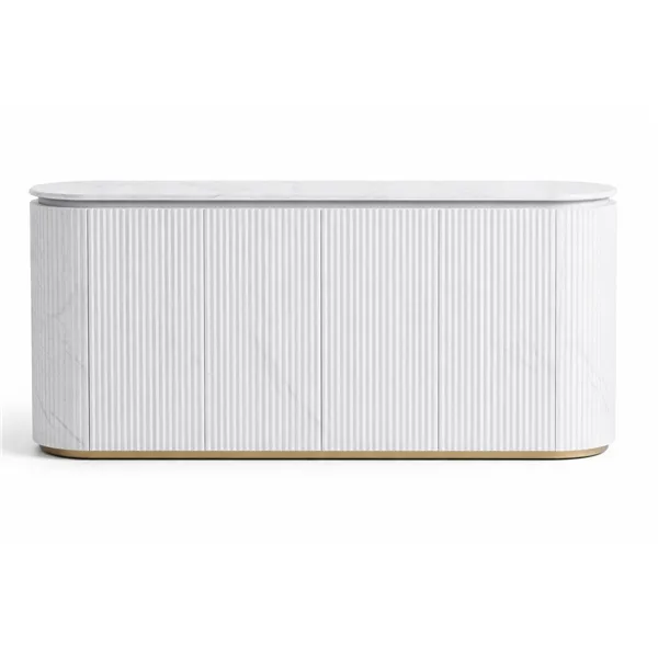Sideboard Home ESPRIT White Granite MDF Wood 180 x 40 x 85 cm