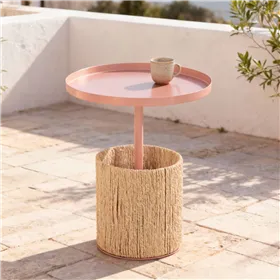 Side table Home ESPRIT Brown Light Pink 40 x 40 x 50 cm