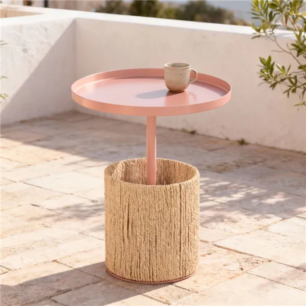 Side table Home ESPRIT Brown Light Pink 40 x 40 x 50 cm