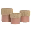 Set of Planters Home ESPRIT Natural Light Pink Iron Fibre Urban 25 x 25 x 27 cm (3 Pieces)
