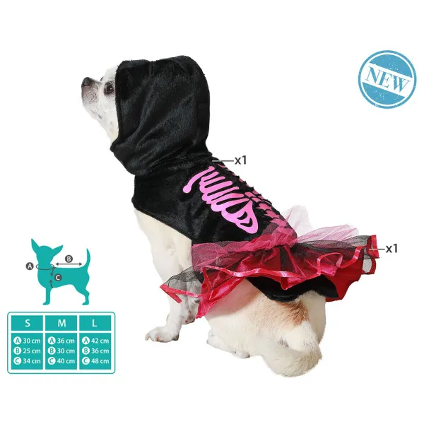 Dog Costume Pink Skeleton