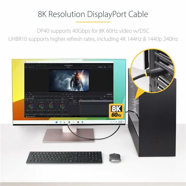 USB Cable Startech DP21-3M-DP40-CABLE Black 3 m