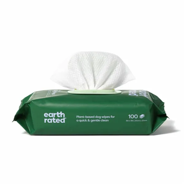 Wet Wipes for Pets Earth Rated Lavendar Shea Butter 100 Units