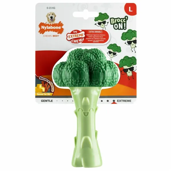 Dog chewing toy Nylabone Green Cheese Bacon Artificial L