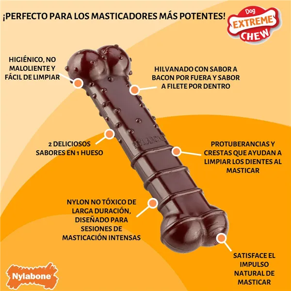 Bone Nylabone Brown Bacon M