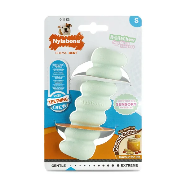 Dog chewing toy Nylabone SENSORY TACTILE STICK Green Peanut butter Bacon S