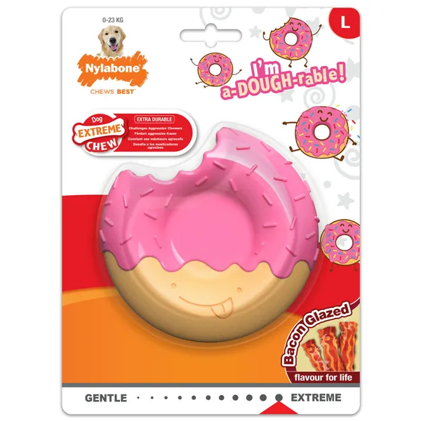 Dog chewing toy Nylabone Pink Bacon L