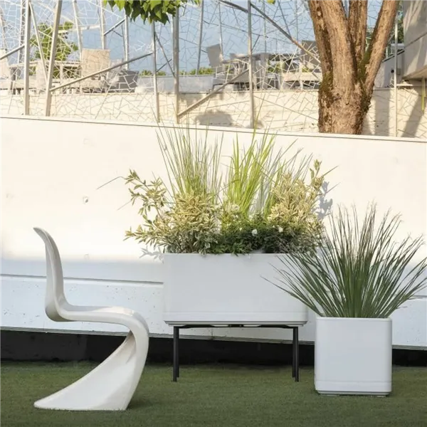 Planter Deroma Cosmo Grey Plastic Recycled plastic 38 x 38 x 39 cm Squared Bucket 38 cm