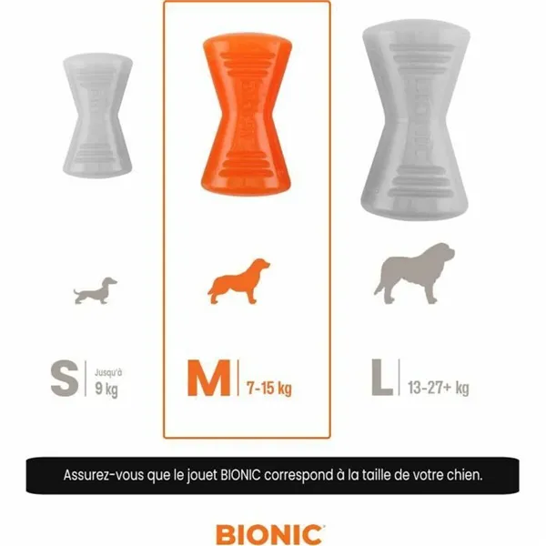 Dog chewing toy Bionic Urban stick Orange M Bone