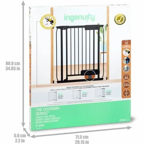 Safety barrier Ingenuity Black 73-80 cm