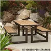 Bench with backrest Lifetime Table Brown Convertible