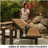 Bench with backrest Lifetime Table Brown Convertible