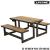 Bench with backrest Lifetime Table Brown Convertible