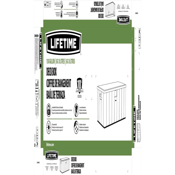 Outdoor Chest Lifetime Brown 570 L 150 x 69 x 72 cm Steel Plastic