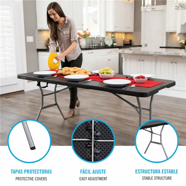 Folding Table Lifetime Black 183 x 73 x 76 cm