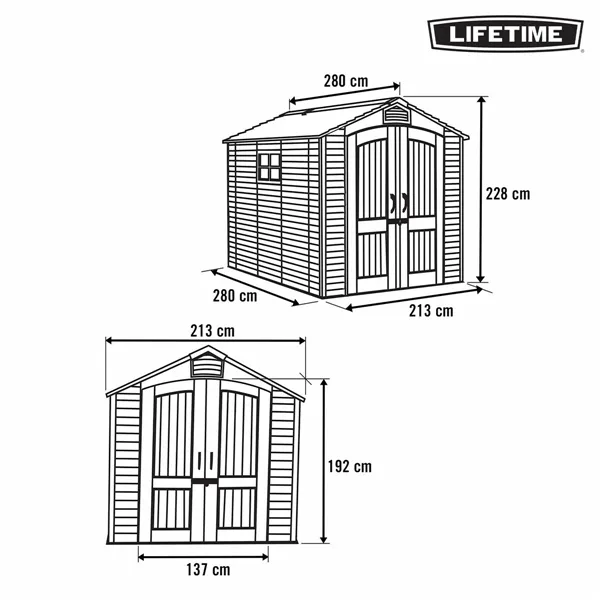 Hut Lifetime 213 x 228 x 280 cm Grey