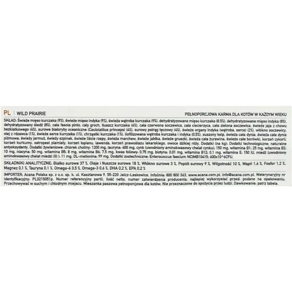 Cat food Acana Wild Prairie Cat Chicken Turkey 1,8 kg