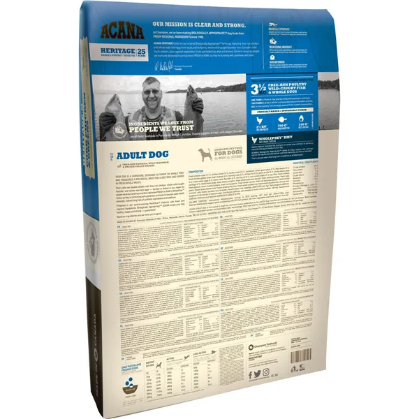 Fodder Acana Dog TF Heritage Adult Adult Chicken Turkey Fish 11,4 Kg 1 kg