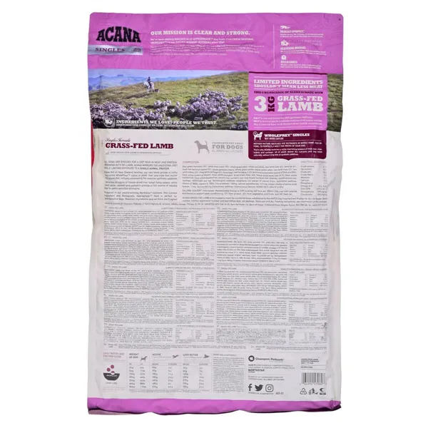 Fodder Acana Grass-Fed Adult Fruit Lamb Vegetable 6 Kg