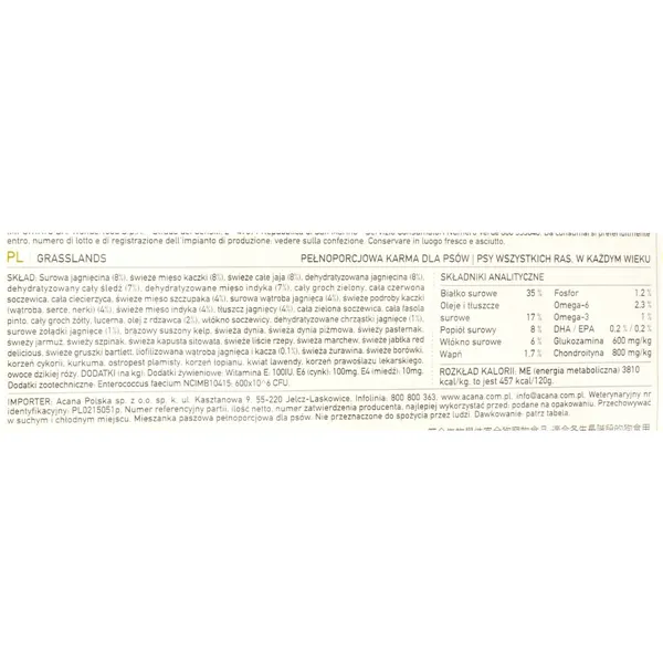 Fodder Acana Lamb Duck 6 Kg