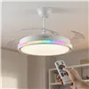 Ceiling Fan with RGB LED Light, 4 Retractable Blades and Remote Control InnovaGoods