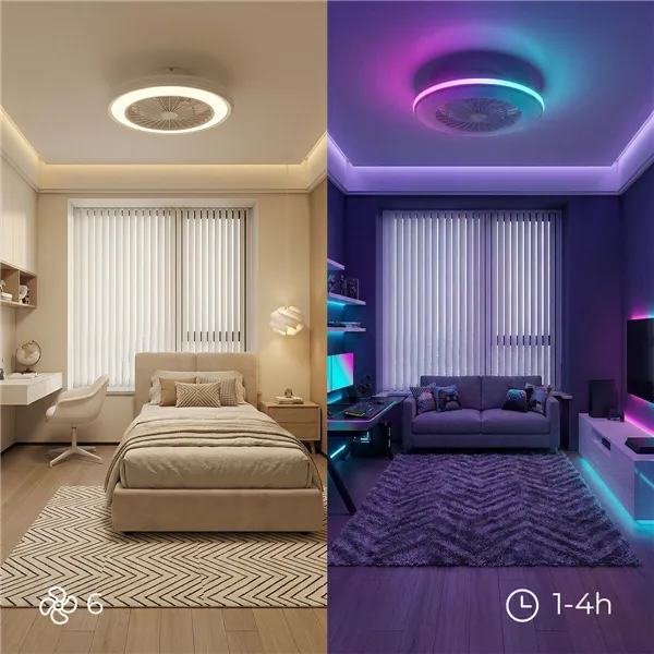 Ceiling Fan with RGB LED Light, Hidden Blades and Remote Control Nexory InnovaGoods