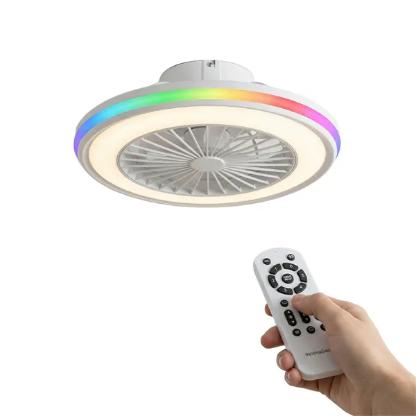 Ceiling Fan with RGB LED Light, Hidden Blades and Remote Control Nexory InnovaGoods