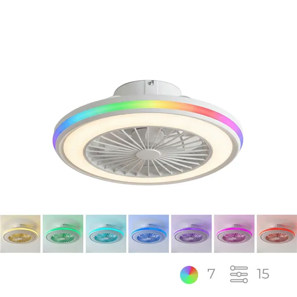 Ceiling Fan with RGB LED Light, Hidden Blades and Remote Control Nexory InnovaGoods