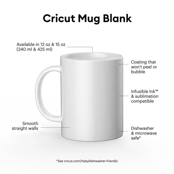 Customisable Mug for Cutting Plotter Cricut 2008945 White (36 Units)