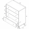 Kumode Balts 95 x 77,5 x 40 cm
