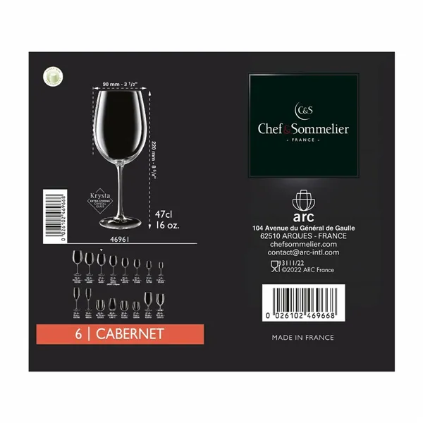 Set of cups Chef & Sommelier Symetrie Transparent Glass 160 ml Champagne 6 Units
