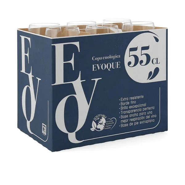 Wine glass Evoque Transparent 550 ml (6 Units)