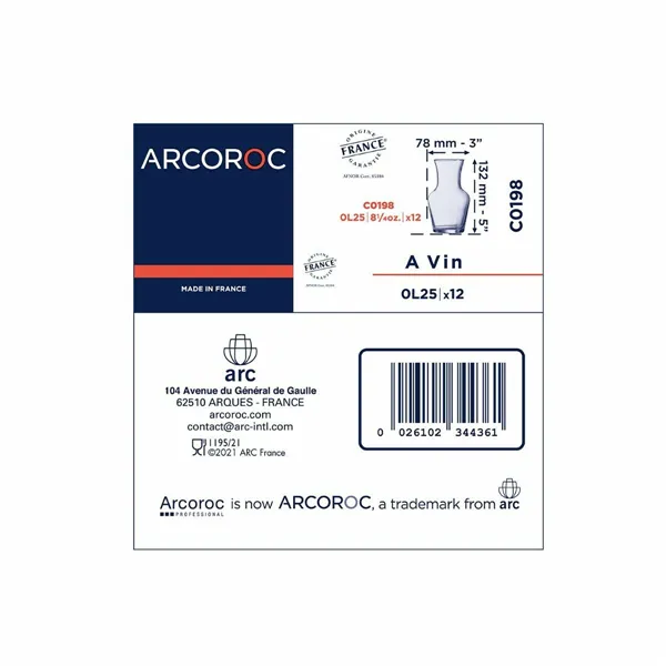 Jug Arcoroc Sans Bouchon Glass 500 ml Transparent Without lid