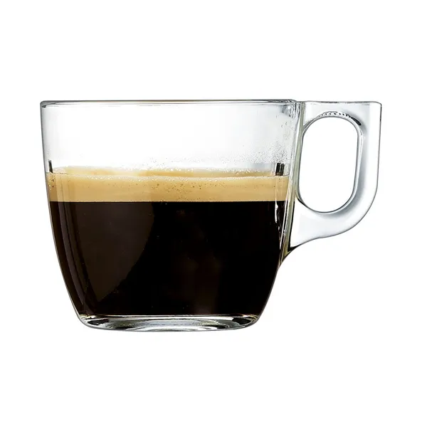 Set of Mugs with Saucers Arcoroc Voluto Transparent Glass 220 ml (6 Units)