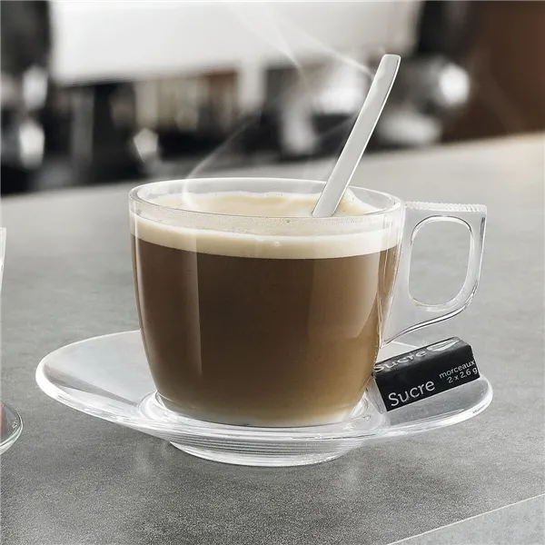 Set of Mugs with Saucers Arcoroc Voluto Transparent Glass 220 ml (6 Units)