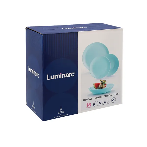 Tableware Luminarc Diwali Turquesa Turquoise Glass 18 Pieces