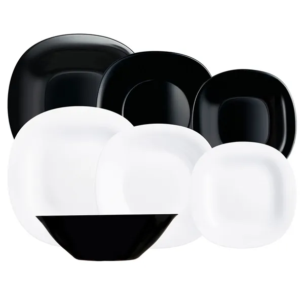 Tableware Luminarc Carine N&b White Black Glass 19 Pieces