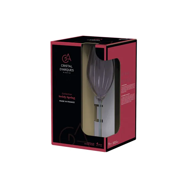 Champagne glass Cristal d’Arques Paris Swirly Spring Pink Glass 210 ml (4 Units)