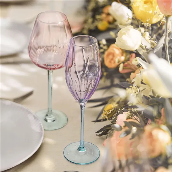 Wine glass Cristal d’Arques Paris Swirly Spring Pink Glass 470 ml (4 Units)
