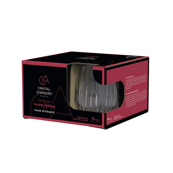 Glass for water Cristal d’Arques Paris Swirly Spring Pink Glass 360 ml (4 Units)