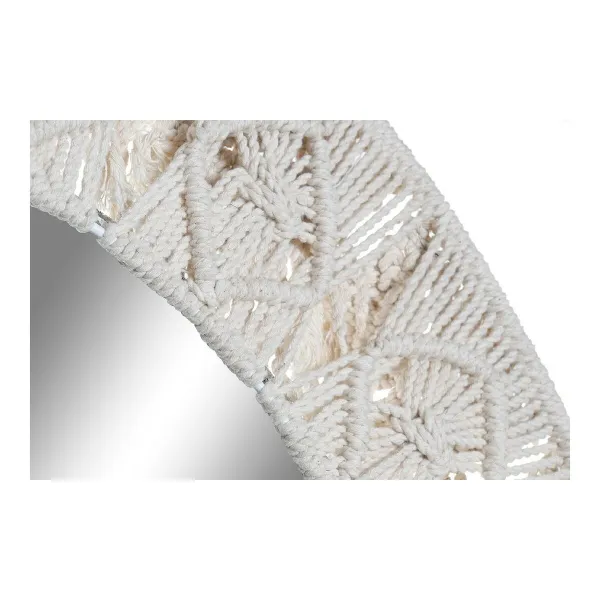 Wall mirror DKD Home Decor White Boho Macrame 75 x 2 x 75 cm