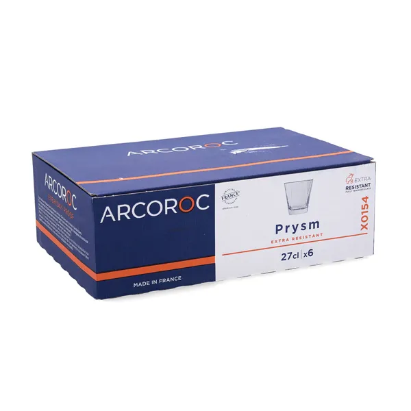Glass for water Arcoroc Prysm Transparent Glass 270 ml (6 Units)