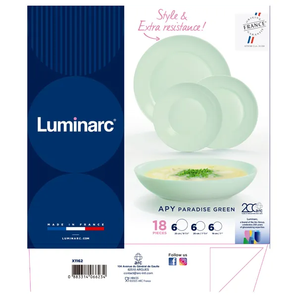 Tableware Luminarc Apy Paradise Verde Green Glass 18 Pieces