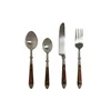Cutlery DKD Home Decor Natural Silver Stainless steel Acacia (4,5 x 2 x 20 cm)