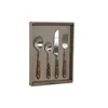 Cutlery DKD Home Decor Natural Silver Stainless steel Acacia (4,5 x 2 x 20 cm)