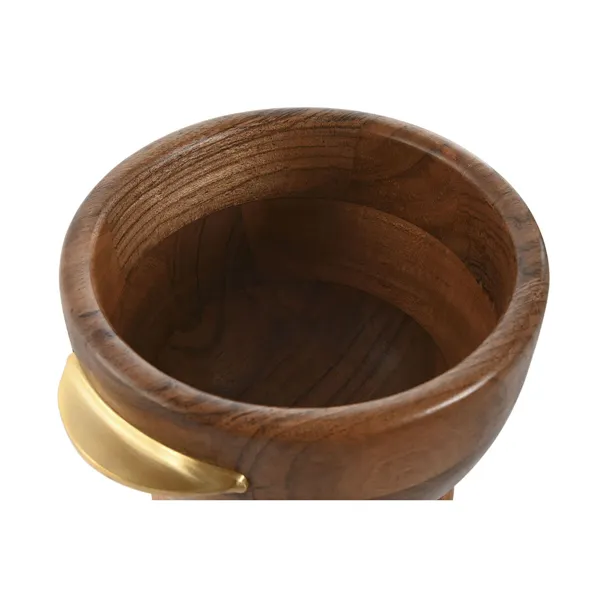 Mortar and pestle Home ESPRIT Stainless steel Acacia 20,5 x 17 x 14,5 cm