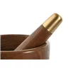 Mortar and pestle Home ESPRIT Stainless steel Acacia 20,5 x 17 x 14,5 cm