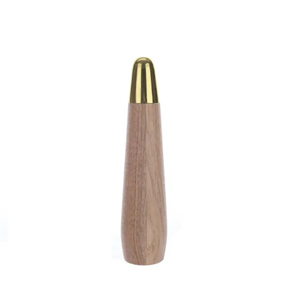 Salt and Pepper Shakers Home ESPRIT Golden Natural Stainless steel Acacia 6 x 6 x 25 cm