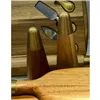 Salt and Pepper Shakers Home ESPRIT Golden Natural Stainless steel Acacia 6 x 6 x 25 cm